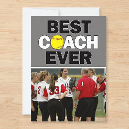 Softball Coach Best Ever Custom Foto Hartelijk dan Bedankkaart