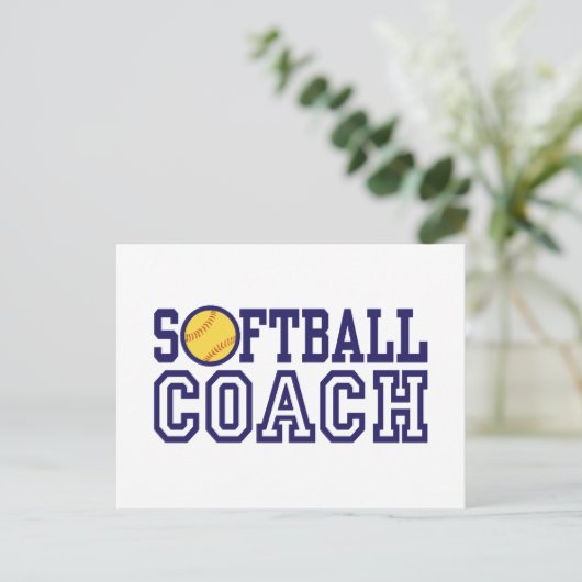 Softball Coach Briefkaart (Staand voorkant)