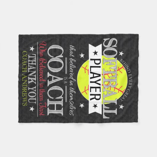 Softball Coach Dank je cadeau Fleece Deken (Voorkant (Horizontaal))