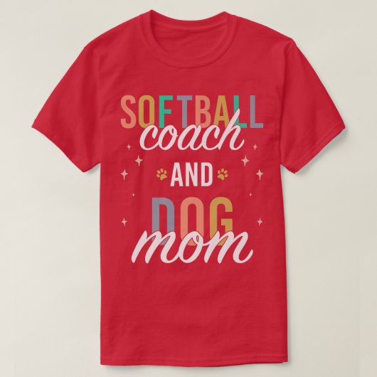 Softball Coach en Dog mama T-shirt (Design voorkant)