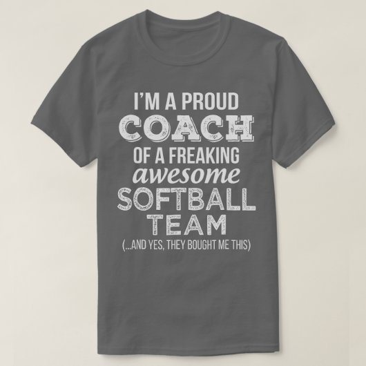 Softball Coach Funny Bedankt voor de waardering Gi T-shirt (Design voorkant)