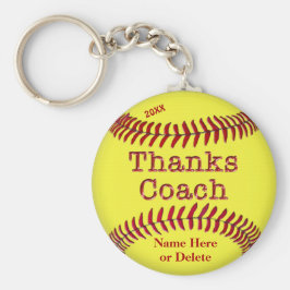Softball Coach geeft ideeën met naam en jaar Sleutelhanger