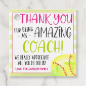 Softball Coach Gift Label (Voorkant)