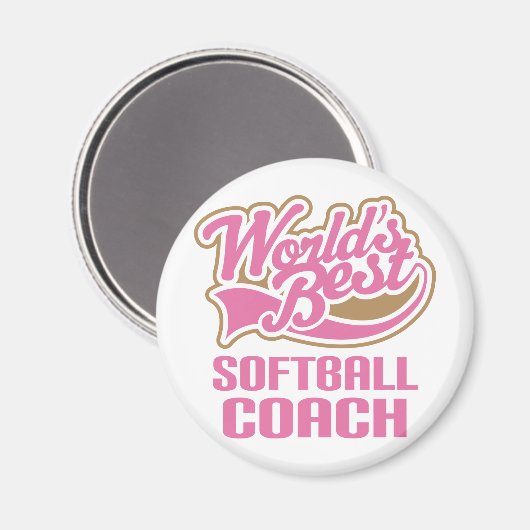 Softball Coach Gift Magneet (Voorkant / Achterkant)