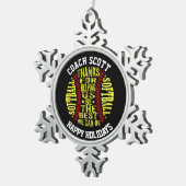 softBALL COACH GIFT PERSONALISEERDE Kerstmis Tin Sneeuwvlok Ornament (Rechts)