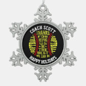 softBALL COACH GIFT PERSONALISEERDE Kerstmis Tin Sneeuwvlok Ornament (Voorkant)