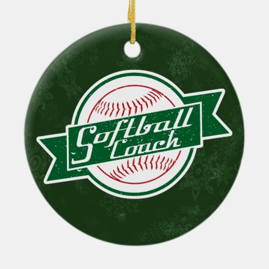 Softball Coach Holiday Decoration Keramisch Ornament (Achterkant)
