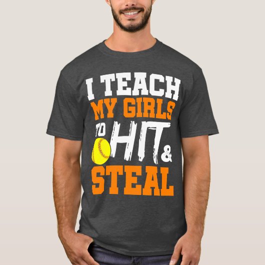 Softball Coach Ik leer mijn meisjes naar Hit en St T-shirt (Voorkant)
