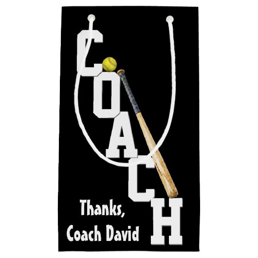 Softball Coach met tas en bal Klein Cadeauzakje (Voorkant)