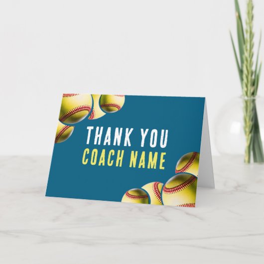 Softball Coach Naam Bedankkaart (Voorkant)