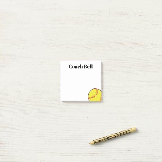 Softball coach op maat dank je cadeaubonnetjes! post-it® notes (Op bureau)
