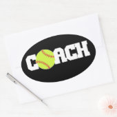 Softball Coach Ovale Sticker (Envelop)