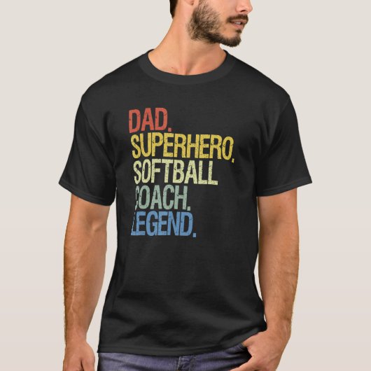 Softball Coach papa T-shirt (Voorkant)