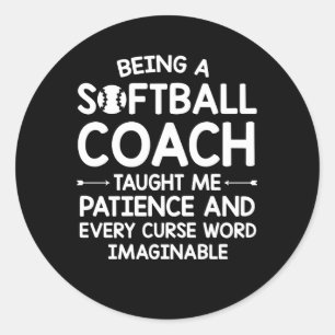 Softball Coach Patience Curse denkbaar Ronde Sticker