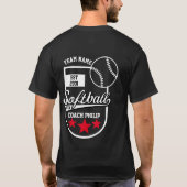Softball coach pensioen team einde seizoen t-shirt (Achterkant)