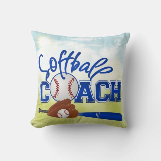 Softball Coach Pillow Kussen (Voorkant)