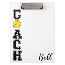 Softball coach sportteam dank u cadeau klembord