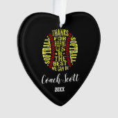 Softball Coach team cadeau Kerstmis ornament (voorkant)