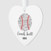 Softball Coach team cadeau Kerstmis ornament (voorkant)