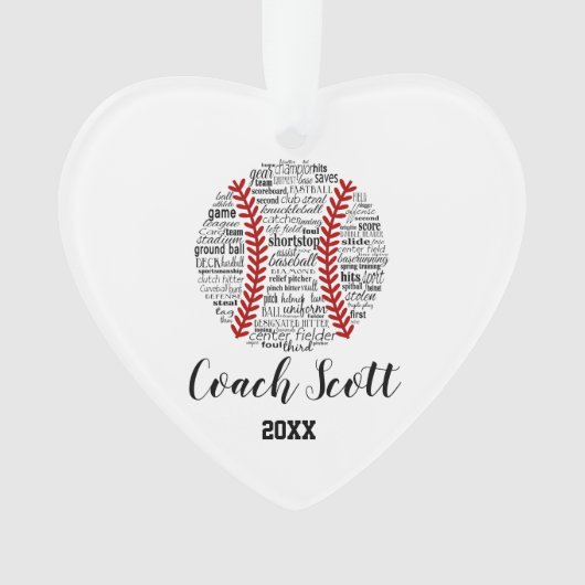 Softball Coach team cadeau Kerstmis ornament (voorkant)