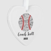 Softball Coach team cadeau Kerstmis ornament (voorkant)