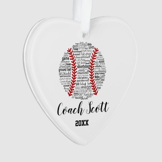 Softball Coach team cadeau Kerstmis ornament (voorkant)
