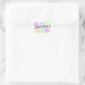 Softball Colored Peace Signs Ronde Sticker (Tas)