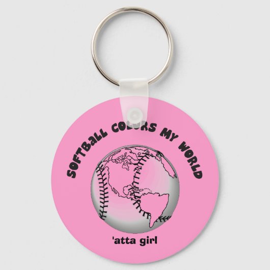 Softball Colors my World Sleutelhanger (Voorkant)
