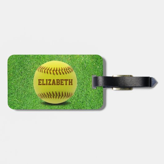 Softball Custom Ball-Bagagelabel Bagagelabel (Achterkant horizontaal)