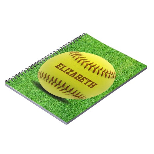 Softball Custom Ball-Notitieboek Notitieboek (Linkerzijde)