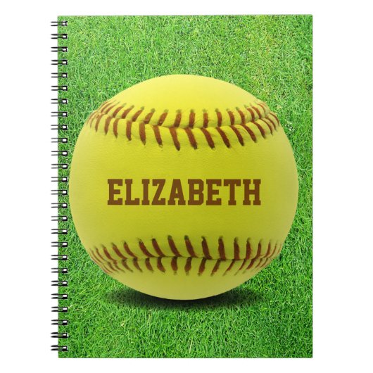 Softball Custom Ball-Notitieboek Notitieboek (Voorkant)