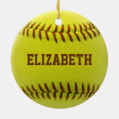 Softball Custom Ball Ornament (Achterkant)
