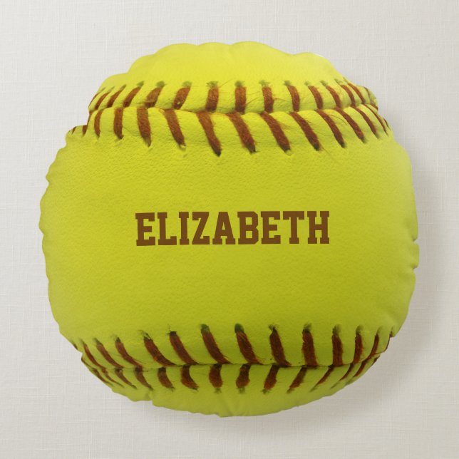 Softball Custom Ball Pillow Rond Kussen (Voorkant)