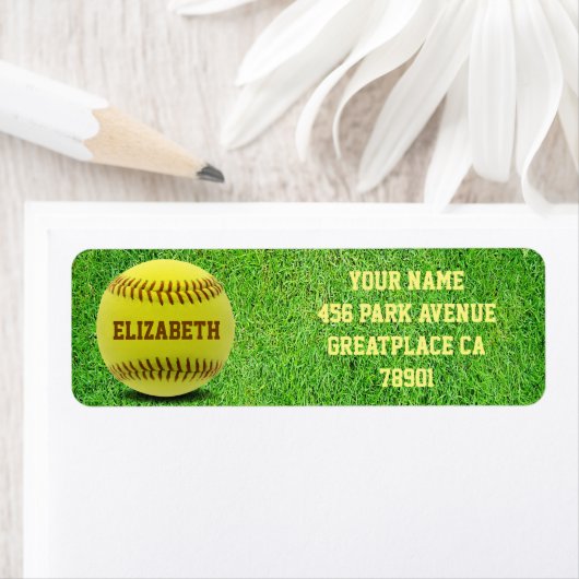 Softball Custom Ball Return Adres Label (Insitu)