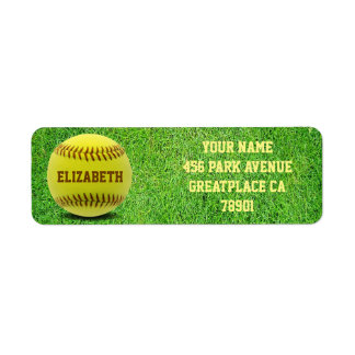 Softball Custom Ball Return Adres Label