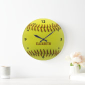 Softball Custom Ball Wall-klok Grote Klok (Huis)