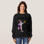 Softball Dabbing Unicorn All About That Base Trui (Voorkant volledig)