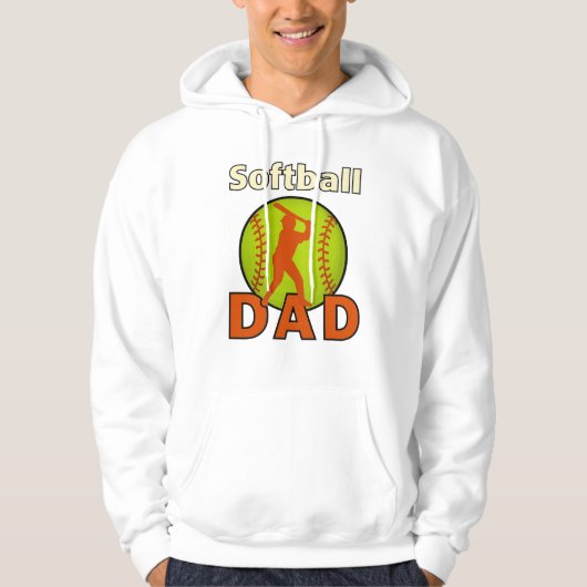 Softball Dad - Bold Green Softball & Batter Silhou Hoodie (Voorkant)