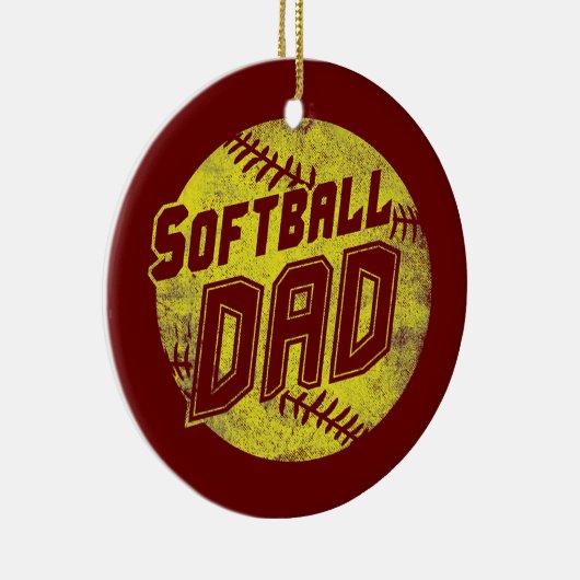 Softball Dad Fastpitch Vaderdag Funny Keramisch Ornament (Rechts)