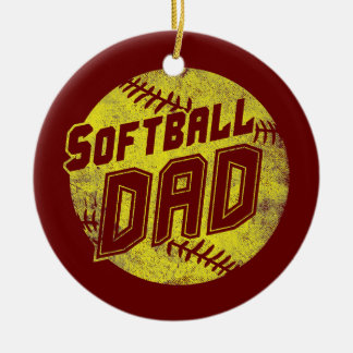 Softball Dad Fastpitch Vaderdag Funny Keramisch Ornament