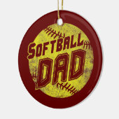 Softball Dad Fastpitch Vaderdag Funny Keramisch Ornament (Links)