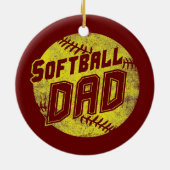 Softball Dad Fastpitch Vaderdag Funny Keramisch Ornament (Achterkant)