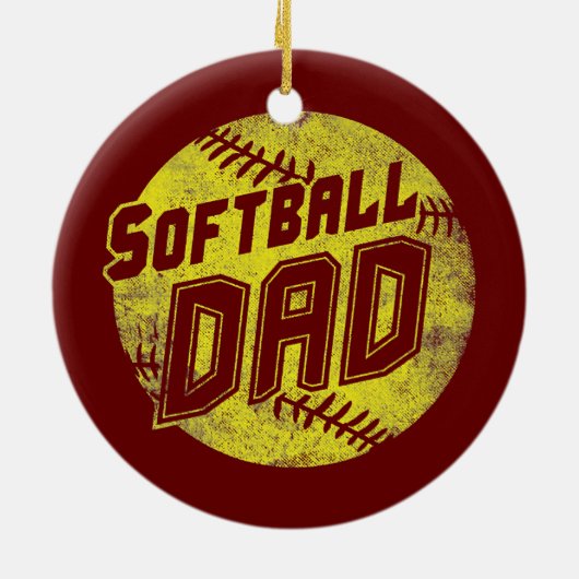 Softball Dad Fastpitch Vaderdag Funny Keramisch Ornament (Achterkant)