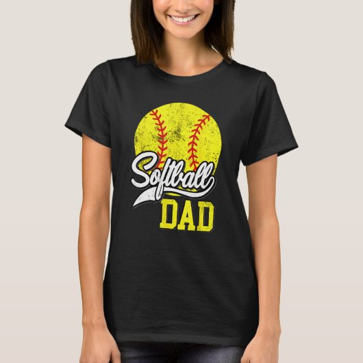 Softball Dad like a baseball dad with bigger Balls T-shirt (Voorkant)