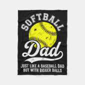 Softball Dad Like Baseball But With Bigger Funny Fleece Deken (Voorkant)