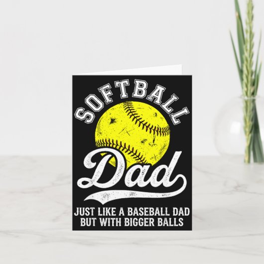 Softball Dad Like Baseball But With Bigger Funny  Kaart (Voorkant)