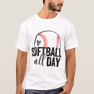 Softball de hele dag t-shirt