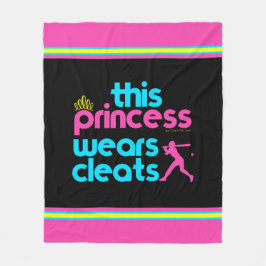 Softball: Deze prinses draagt Cleats - Golly Girls Fleece Deken