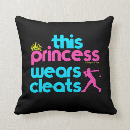 Softball: Deze prinses draagt Cleats - Golly Girls Kussen