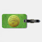 Softball Dirty Name Team Number Ball Bagagelabel (Achterkant horizontaal)